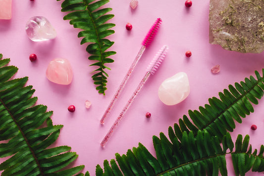 Pink Glitter Spoolie Brushes